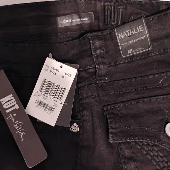Kut from the Kloth Women’s Black Natalie Dark Wash High Rise Bootcut Jeans Sz 10 - Picture 8 of 8